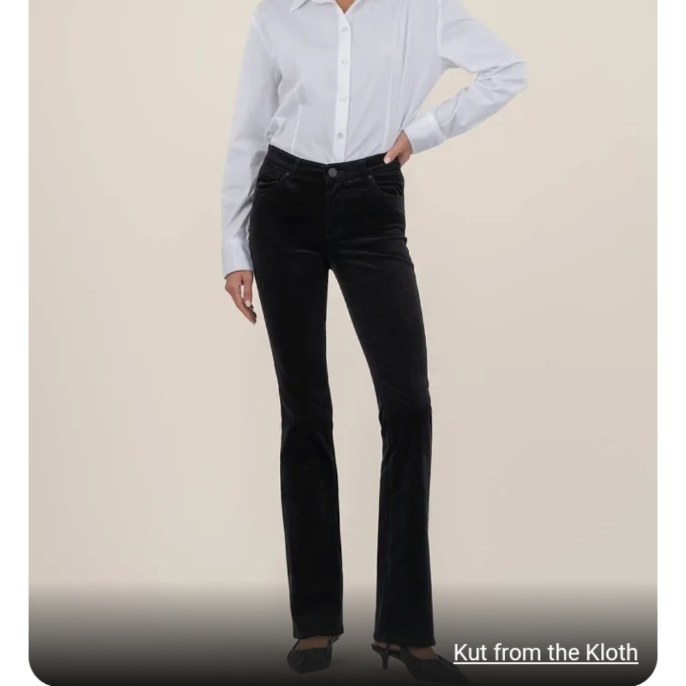 Kut from the Kloth Karen Baby Boot Cut Corduroy Jeans sz 16 Black
